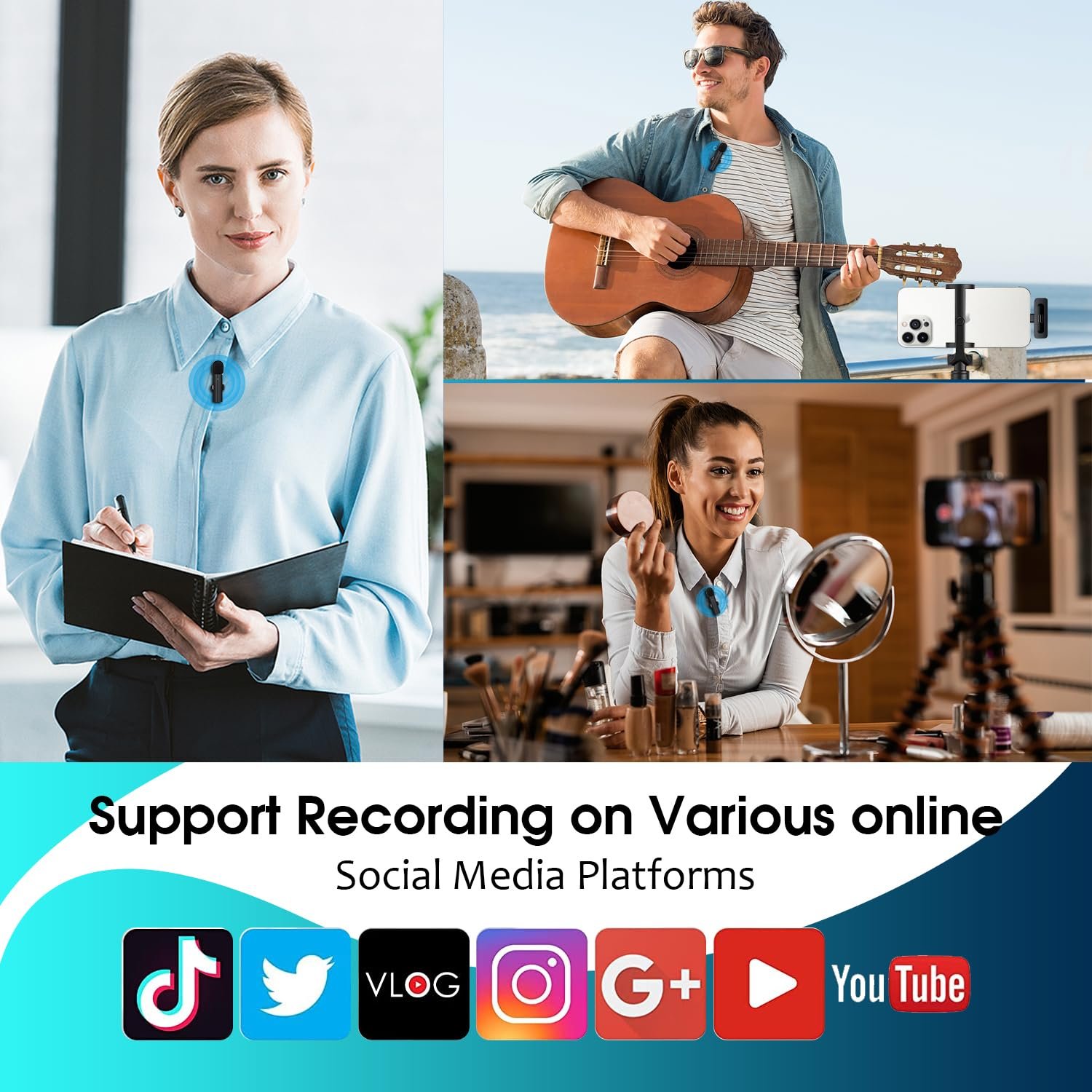 Purchase Wi-fi Lavalier Lapel Microphone for iPhone 15/Android/Laptop - Bluetooth Mini Cellphone Mic for Video Recording, Clip-on USB C Microphones for YouTube Tiktok Podcast Vlog & Livestream - Greatest Worth India | AskMeFlash - Image 7