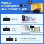 Purchase D602 Wi-fi Lavalier Microphone for iPhone/Android, Lapel Mics with USB-C Plug-Play, Mini Mic with 2.4GHz Noise Cancellation, Charging Case Included, 100ft Vary (Lingtning) - Finest Value India | AskMeFlash - Image 6