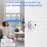 Purchase BIWIBON 5-in-1 Sensible Door Knob, Fingerprint Door Knob with App Management, Sensible Fingerprint Door Lock,Auto Lock, Perfect for Dwelling, Bed room, Workplace, Chrome - Finest Value India | AskMeFlash - Image 7