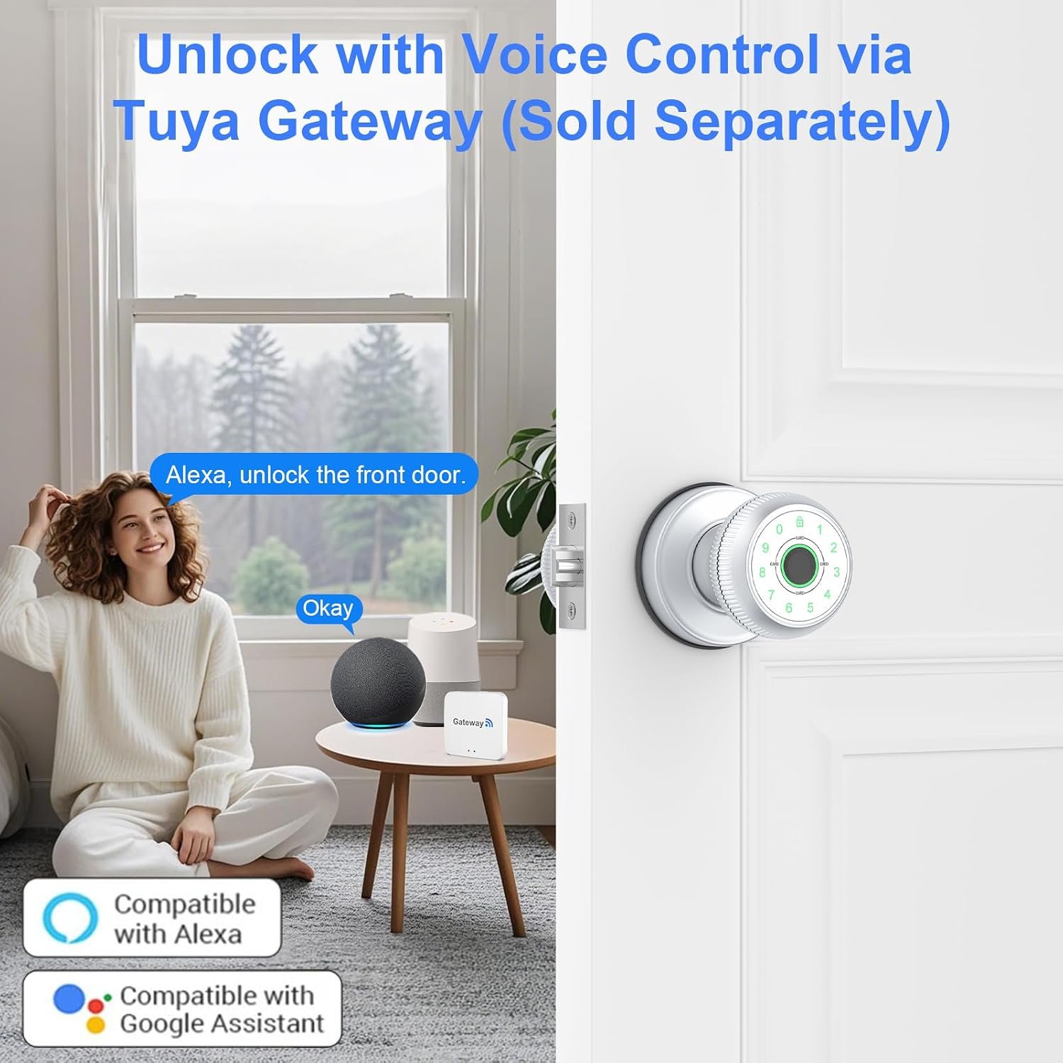 Purchase BIWIBON 5-in-1 Sensible Door Knob, Fingerprint Door Knob with App Management, Sensible Fingerprint Door Lock,Auto Lock, Perfect for Dwelling, Bed room, Workplace, Chrome - Finest Value India | AskMeFlash - Image 7