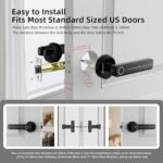 4-in-1 Smart Door Lock with Handle – Keyless Entry: Fingerprint, Password, IC Card & Key (Black) - Image 7