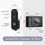 Wolf Guard 5-in-1 Smart Deadbolt Lock – Keyless Fingerprint & Keypad Entry for Front Doors - Image 2