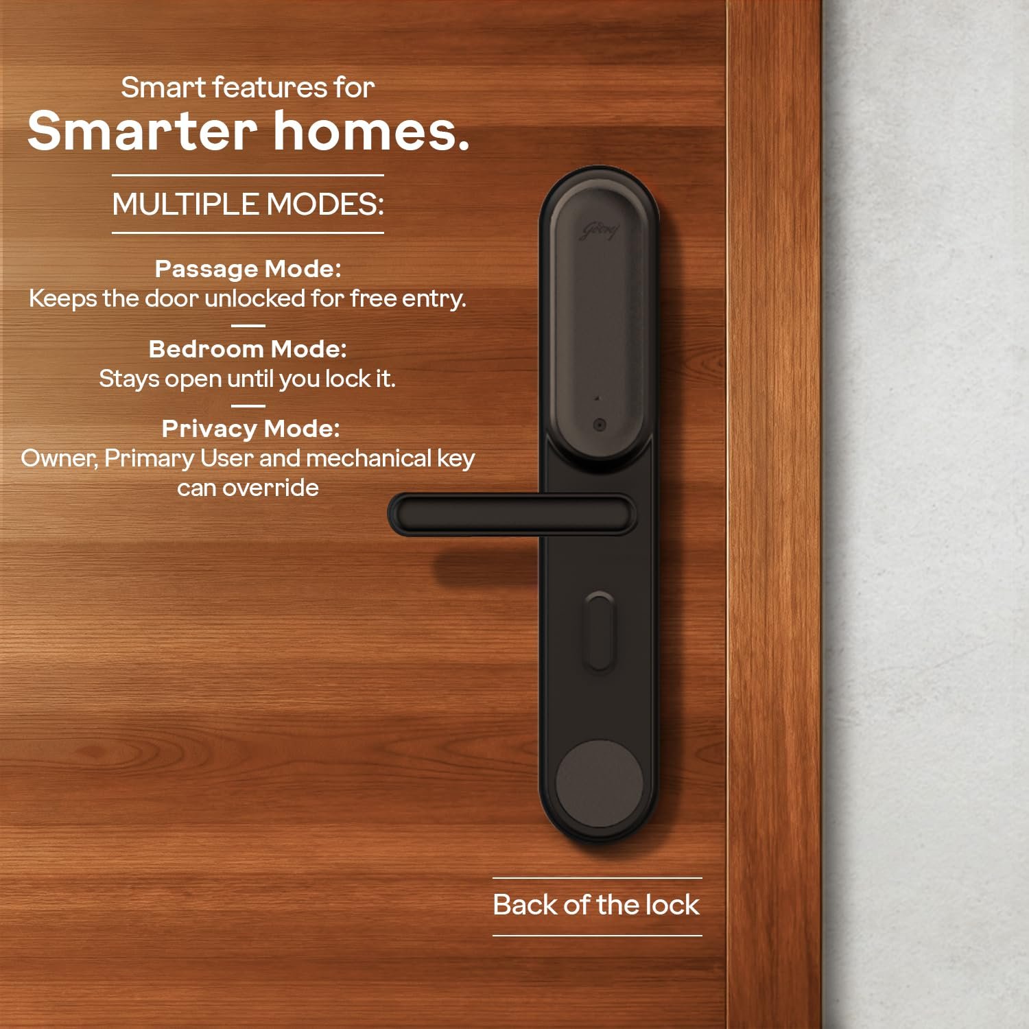 Purchase Godrej Advantis Sensible Lock | GSL D1R | 3 in 1 Digital Lock I Fingerprint, Cell App & BLE | Excellent for Left-Hand, Exterior Opening Doorways I 3-Yrs Guarantee I Made in India | Black - Finest Worth India | AskMeFlash - Image 5