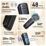Purchase pTron KWM-2 Sort C Wi-fi Microphone with Charging case w/Noise Cancellation, 48Hrs Battery, 20m Wi-fi Vary, Collar Mic for DSLR/iPhone/Android, Vlog, Streaming/Zoom Assembly (Black) - Greatest Worth India | AskMeFlash - Image 2