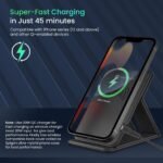 Portronics Freedom Fold 15W Foldable Wireless Charger – Premium PU Leather with Type-C Cable (Grey) - Image 3