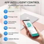 Fingerprint Smart Door Knob – Biometric Keyless Lock with App, Code, IC Card & Backup Key (with Handle) - Image 4