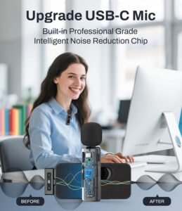 Mini Wireless Lavalier Microphone – USB-C Clip-On Lapel Mic with Noise Reduction for Android, Tablets & PC - Image 2