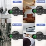 Fingerprint Smart Door Knob Lock – Keyless Entry with App, 50 Fingerprints, 100 Codes & Backup Key (Black) - Image 3