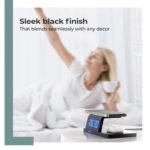 Lifelong 10W Wireless Charger with LED Alarm Clock – 2-in-1 Charging Dock for Qi Phones & Earbuds (Black) - Image 5