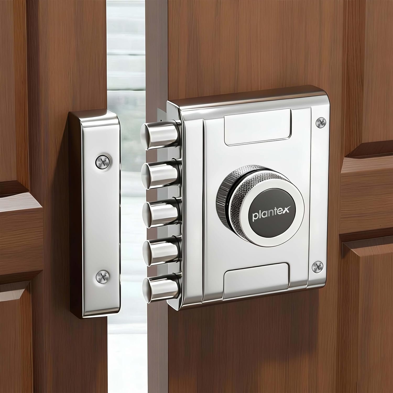 Purchase Plantex Foremost Door Deadbolt Lock 5 Bullets/Stainless Metal Penta Bolt/Door Lock Set with 4 Pin Cylindrical Keys with 5 Years of Guarantee (Matt) - Finest Worth India | AskMeFlash