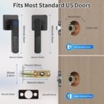 Fingerprint Smart Door Knob – Biometric Keyless Lock with App, Code, IC Card & Backup Key (with Handle) - Image 2