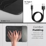 Purchase Zebronics MSP-W150 Mouse Pad with Wi-fi Charger, 15W Quick Charging, Micro-Weave Floor, Anti-Slip Rubber Base, 1m Kind-C Cable, Anti-Fraying Edges, Consolation Padding - Finest Value India | AskMeFlash - Image 6