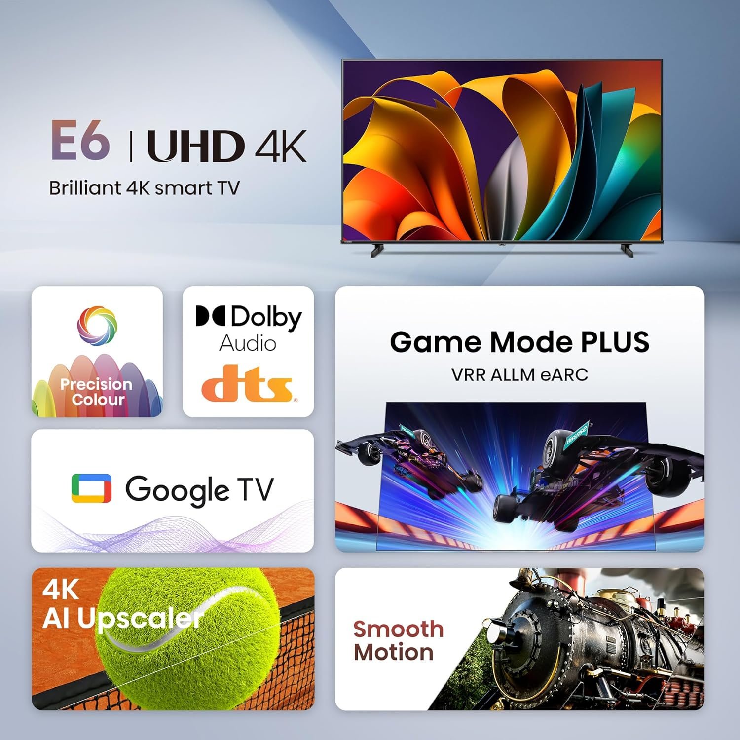 Hisense 164 cm (65 inches) E6N Sequence 4K Extremely HD Good LED Google TV 65E6N (Black) - Image 3