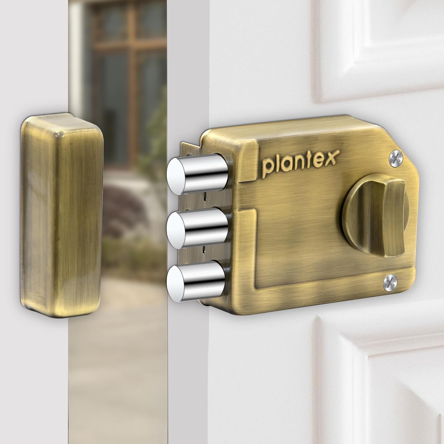 Purchase Plantex Tri-Bolt Lock for Important Door/Heavy Obligation Door Lock with 4 Keys/Appropriate on Single Door for House/Workplace/Resort - Pack of 1 (Brass Vintage) - Greatest Value India | AskMeFlash