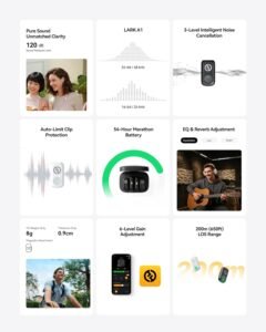Purchase Hollyland Lark A1 Combo Wi-fi Lavalier Microphone, 48kHz/24-bit Audio, 3-Degree Noise Cancellation, 200m Vary, Clip-On Mic for iPhone 15/16, Android, YouTube, Podcast & Vlog - Finest Value India | AskMeFlash - Image 2