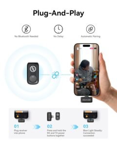Purchase Hollyland Lark A1 Combo Wi-fi Lavalier Microphone, 48kHz/24-bit Audio, 3-Degree Noise Cancellation, 200m Vary, Clip-On Mic for iPhone 15/16, Android, YouTube, Podcast & Vlog - Finest Value India | AskMeFlash - Image 8