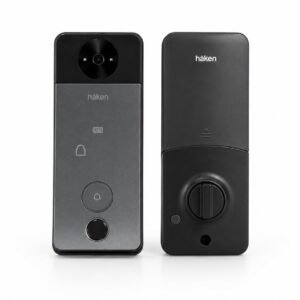 Purchase Haken HDLE Guard Professional Digital Door Lock for Picket Door | 6-Method Entry – Fingerprint, PIN, RFID Card, Cellular App (WiFi), Mechanical Key & Audio-Video Communication | Good Safety Lock | Black – Greatest Value India | AskMeFlash