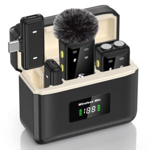 Purchase PQRQP Wi-fi Lavalier Microphone for iPhone, iPad, Android | 164ft Vary, 80H Battery with Charging Case | Clip-On Mini Mic with Noise Cancellation for YouTube, TikTok & Recording – Greatest Value India | AskMeFlash