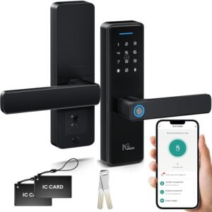Purchase NGTeco Keypad Door Lock with Deal with, Fingerprint Door Knob, Sensible Lock for Entrance Door, Keyless-Entry Fingerprint, Digital Deadbolt with APP – Finest Value India | AskMeFlash