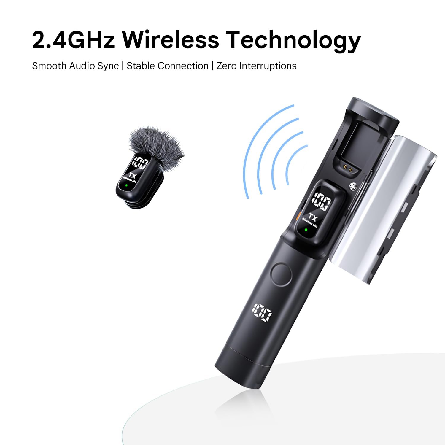 Purchase Humble® Velox V99 All in One Wi-fi Lavalier Microphone with Noise Discount, Twin Clip-On Mics, Tripod Stand & Charging Case–Plug & Play Mic for iPhone, Sort-C Android, YouTube, Vlogging,Podcast - Finest Worth India | AskMeFlash - Image 6