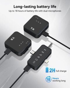 Purchase F11-2 Wi-fi Lavalier Microphone 3-in-1 Sort C & Lightning Noise Cancelling Collar Mic for Video Recording, Vlogging, YouTube, Stay Streaming, On-line Instructing & Interviews - Greatest Value India | AskMeFlash - Image 6