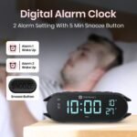 Purchase Portronics VoltClock 15W Wi-fi Charger for All Suitable Wi-fi Charging Smartphones, Digital Clock, 2 Alarm Setting with Snooze Button, Room Temperature Show,Wi-fi Quick Charging(Black) - Greatest Worth India | AskMeFlash - Image 2