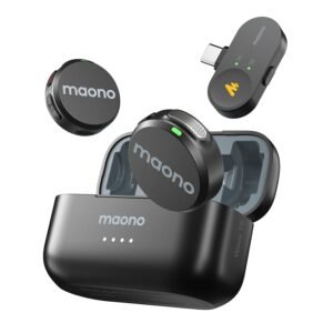 Purchase MAONO Lavalier Microphone for iPhone/Android/PC, USB-C Wi-fi Mini Mic with 48KHz/24Bit, 300m Vary, Noise Discount, Plug-and-Play, 30H Battery Lapel Mic for Video Report, Vlog, Streaming-Wave T5 – Greatest Value India | AskMeFlash