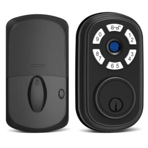 Purchase Good Fingerprint Door Lock, Keyless Entry Biometric Deadbolt for Entrance Door, 3-in-1 Entry with Keypad, Mechanical Key & 0.3s Contact Unlock, Straightforward DIY Set up,Matte Black – Finest Worth India | AskMeFlash