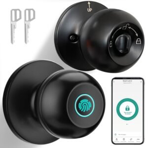 Purchase JO.KO Fingerprint Door Lock, Biometric Door Lock with App Management & Key, Good Door Lock for Bed room, Entry Door, Keyless Finger Print Door Knob with Thumb Print Black – Finest Worth India | AskMeFlash