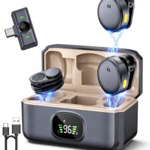 Purchase Fireshell Q8 Wi-fi Lavalier Microphone for iPhone, Android, Digital camera & Laptop computer | Twin Wi-fi Collar Mic with Charging Case, AI Noise Cancellation, Plug & Play for YouTube, Podcast & Vlogging – Finest Value India | AskMeFlash