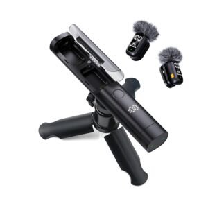 Purchase Humble® Velox V99 All in One Wi-fi Lavalier Microphone with Noise Discount, Twin Clip-On Mics, Tripod Stand & Charging Case–Plug & Play Mic for iPhone, Sort-C Android, YouTube, Vlogging,Podcast – Finest Worth India | AskMeFlash