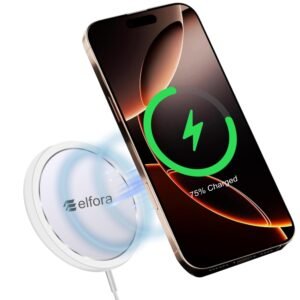 Purchase Elfora 15W MagSafe Wi-fi Magnetic Charging Pad | Appropriate for iPhone 16|16 Professional|16 Plus|16 Professional Max|15|15 Professional|15 Plus|15 Professional Max|14|14 Professional|14 Plus|14 Professional Max|13|12 and All Qi Gadgets (White) – Finest Worth India | AskMeFlash