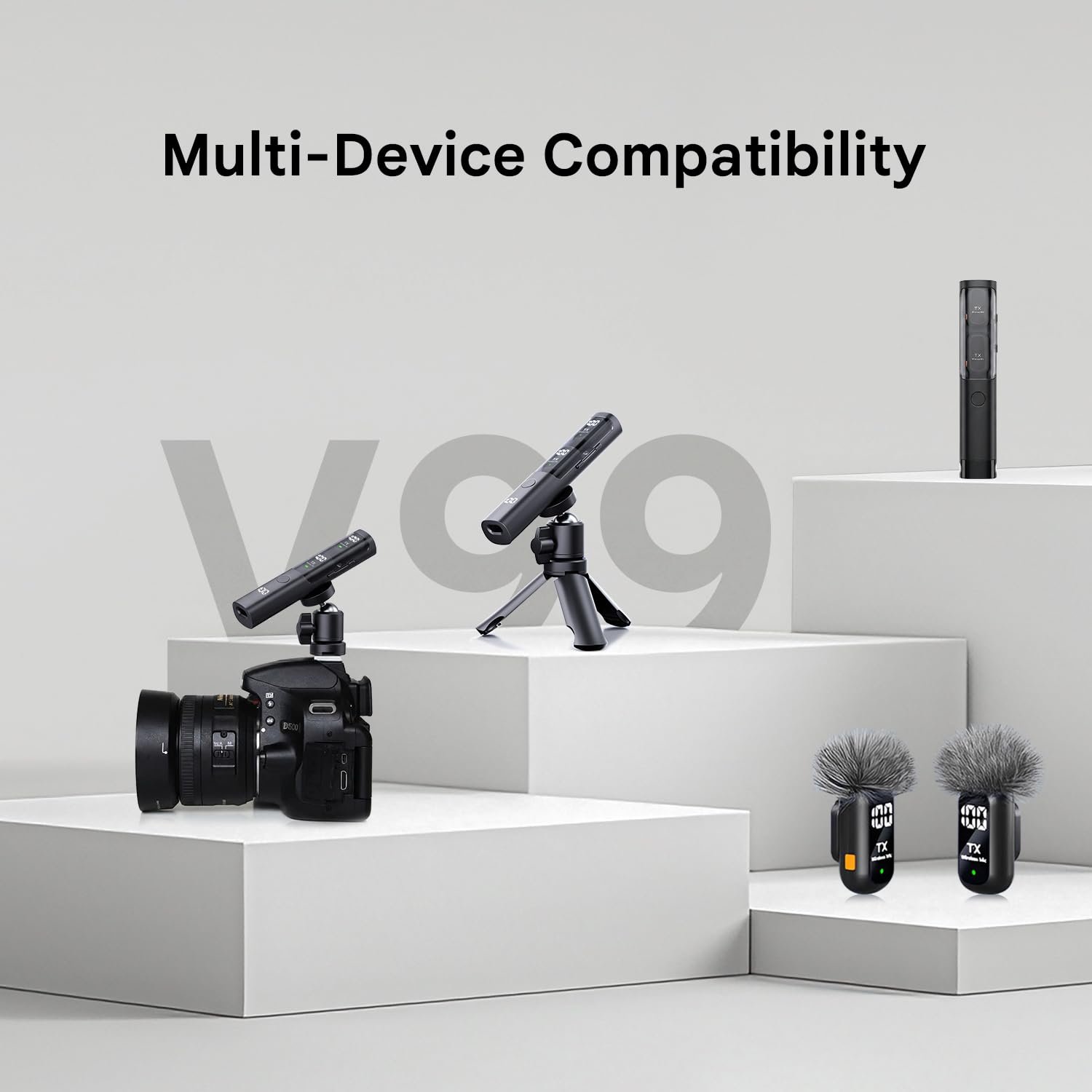 Purchase Humble® Velox V99 All in One Wi-fi Lavalier Microphone with Noise Discount, Twin Clip-On Mics, Tripod Stand & Charging Case–Plug & Play Mic for iPhone, Sort-C Android, YouTube, Vlogging,Podcast - Finest Worth India | AskMeFlash - Image 9