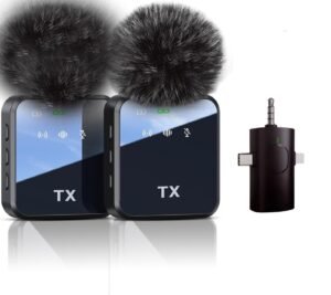 Purchase F11-2 Wi-fi Lavalier Microphone 3-in-1 Sort C & Lightning Noise Cancelling Collar Mic for Video Recording, Vlogging, YouTube, Stay Streaming, On-line Instructing & Interviews - Greatest Value India | AskMeFlash - Image 4