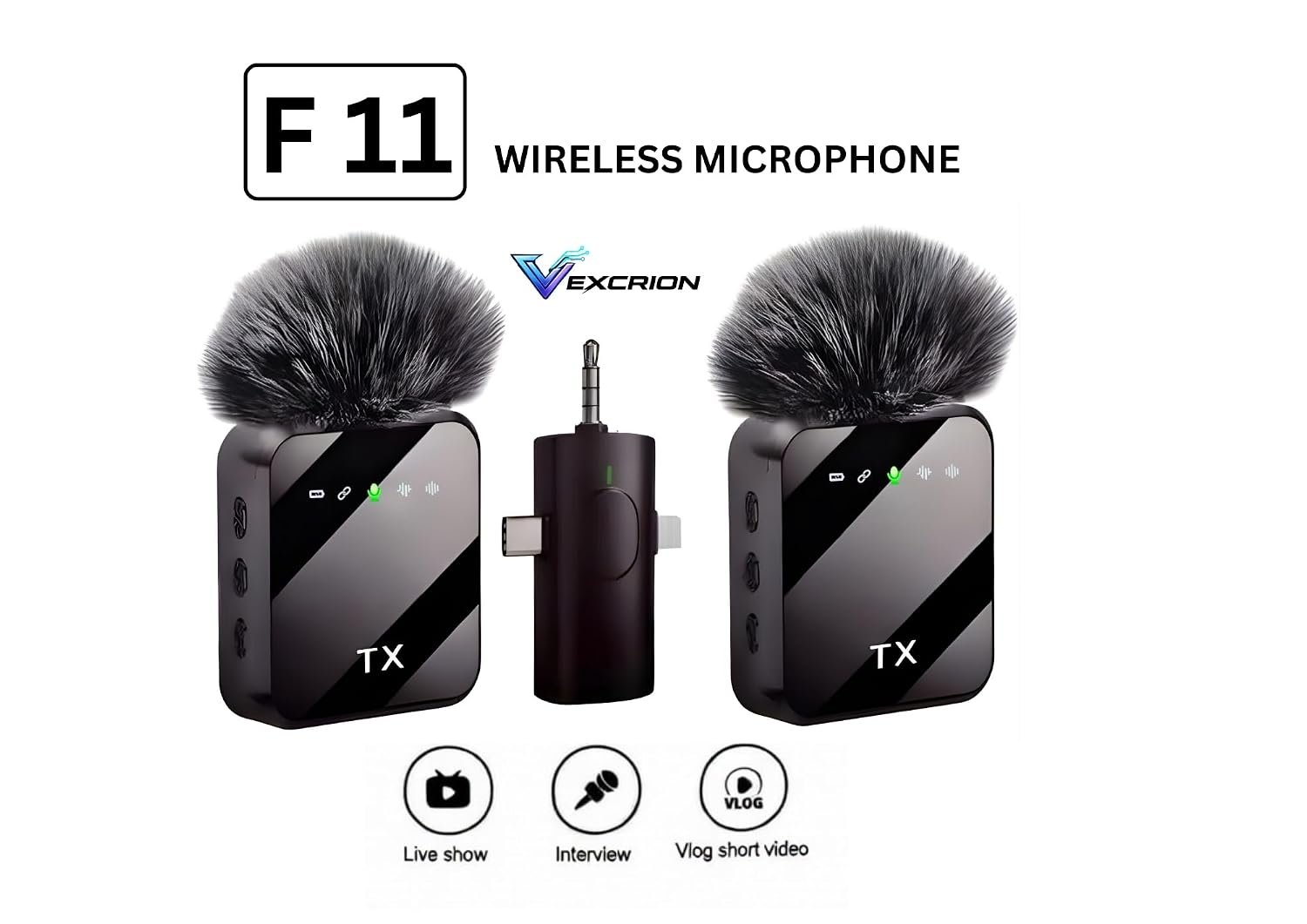 Purchase Wi-fi Lavalier Microphone with Twin Transmitters, USB Sort-C & 3.5mm Receiver, ENC Noise Discount, Clip-On Mic for Android Recording - Greatest Value India | AskMeFlash - Image 2