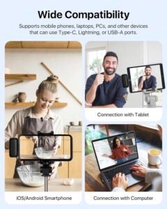 Purchase Wi-fi Lavalier Microphone for iPhone iPad, Android Telephone, Laptop computer, Mini Lapel Mic, AI Voice Changer, 3-Degree Noise Discount, for Video Recording, Vlogging, YouTube, TikTok - Greatest Value India | AskMeFlash - Image 2