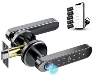 Purchase Pulido Fingerprint Door Knob, Full Perform 5-in-1 Good Door Knob, Fingerprint Door Lock for Bed room, Workplace, Lodge, Pantry, Biometric Door Knob, Thumbprint Door Knob with 5 IC Playing cards, Waterproof – Greatest Worth India | AskMeFlash