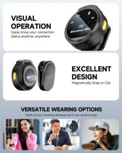 Purchase 2 Pack Wi-fi Lavalier Microphone for iPhone 15, Android, USB C, ipad with Adapter Included, Noise Cancellation Mini Lapel Mic for YouTube, Recording, Vlog, Fb Dwell Streaming - Greatest Worth India | AskMeFlash - Image 5