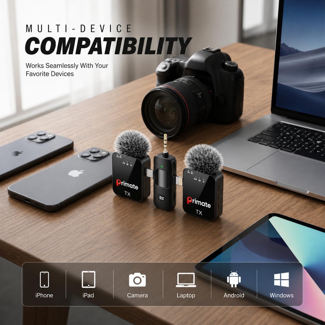 Purchase Primate 3-in-1 Wi-fi Noise Discount Microphone for Smartphone & Digital camera | 164ft Vary, 20 Hours Battery Life | Perfect for YouTube, Vlogging & Interviews - Finest Worth India | AskMeFlash - Image 8