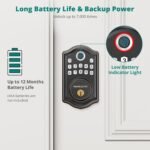 Purchase AkaGear DS10 Professional Fingerprint Keyless Entry Door Lock Keypad Deadbolt Lock | Entrance Door Lock, Sensible Door Lock, Bluetooth APP Management, Passcode Unlock, 2 Keys, Auto Lock, Oil Rubbed Bronze - Greatest Worth India | AskMeFlash - Image 7