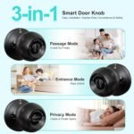 Purchase JO.KO Fingerprint Door Lock, Biometric Door Lock with App Management & Key, Good Door Lock for Bed room, Entry Door, Keyless Finger Print Door Knob with Thumb Print Black - Finest Worth India | AskMeFlash - Image 2