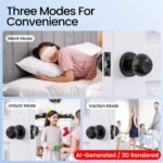 Purchase TDCHINGES Fingerprint Good Door Knob with Keypad Lock 4 in 1 Biometric App | Matte Black Inside Thumb Print Locks for Bed room Key Management Entry Dorm Condominium Residence Workplace Decor Home Doorways {Hardware} - Finest Worth India | AskMeFlash - Image 4