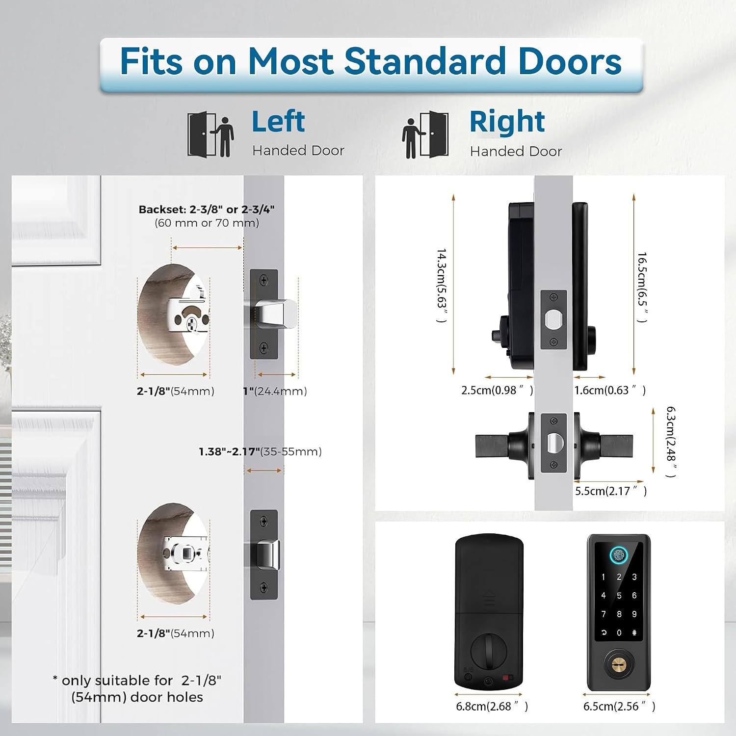 Purchase BEBASIA Good Fingerprint Door Lock with Deal with Set, Full App Management, Keyless Entry, Black Entrance Door Lock Set - Finest Value India | AskMeFlash - Image 4