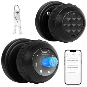 Purchase TDCHINGES Fingerprint Good Door Knob with Keypad Lock 4 in 1 Biometric App | Matte Black Inside Thumb Print Locks for Bed room Key Management Entry Dorm Condominium Residence Workplace Decor Home Doorways {Hardware} – Finest Worth India | AskMeFlash