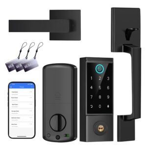 Purchase BEBASIA Sensible Door Lock with Deal with Set, Heavy Responsibility Biometric Fingerprint Lock, Keyless Entry, Black – Finest Worth India | AskMeFlash