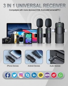Purchase PQRQP 3-in-1 Wi-fi Lavalier Microphone for iPhone, Android & Digicam | Mini Mic for Recording, YouTube, TikTok, Stay Streaming | Crystal-Clear Sound High quality - Greatest Value India | AskMeFlash - Image 3