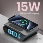 Purchase Portronics VoltClock 15W Wi-fi Charger for All Suitable Wi-fi Charging Smartphones, Digital Clock, 2 Alarm Setting with Snooze Button, Room Temperature Show,Wi-fi Quick Charging(Black) - Greatest Worth India | AskMeFlash - Image 6