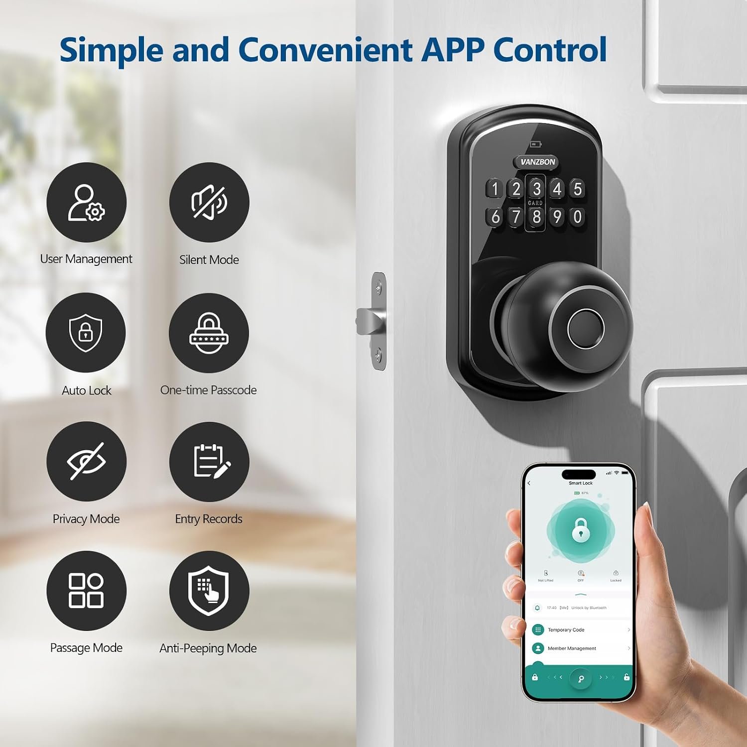 Purchase Keypad Sensible Door Lock with Knob, Yamiry Keyless Entry Digital Lock with Deal with, Fingerprint Digital Knob for Entrance Door, Passcode Bed room Door Lock - Greatest Value India | AskMeFlash - Image 5