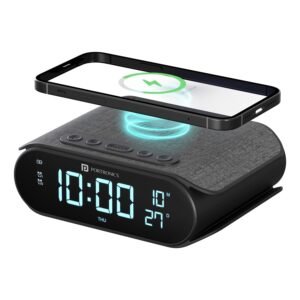 Purchase Portronics VoltClock 15W Wi-fi Charger for All Suitable Wi-fi Charging Smartphones, Digital Clock, 2 Alarm Setting with Snooze Button, Room Temperature Show,Wi-fi Quick Charging(Black) – Greatest Worth India | AskMeFlash