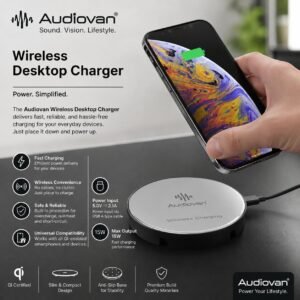 Purchase Audiovan Desktop Wi-fi Charger, 15W Quick Wi-fi Charging Station Pad Suitable with iPhones and Android Telephones (White) – Greatest Value India | AskMeFlash